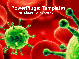PowerPoint Template - Graphically designed blood cells and green infection blobs.