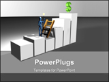 PowerPoint Template - 3D rendering of person climbing the corporate ladder through innovative thinking
