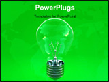 PowerPoint Template - image 3d of green eco light bulb background