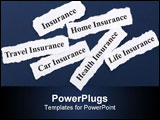 PowerPoint Template - Headline of Insurance Policy Life; Health car travel home for background