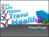 PowerPoint Template - Health Insurance Travel Insurance Home Insurance Life Insurance Car Insurance checklist