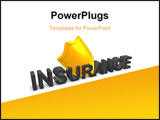 PowerPoint Template - 4d image Shield insurance protection over white background