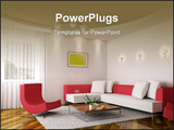 PowerPoint Template - 3d rendering of the modern sitting room