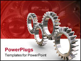 PowerPoint Template - 3D render of interlocking gears