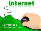 PowerPoint Template - Hand with computer mouse and word internet - communication concept
