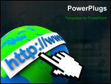PowerPoint Template - 3d illustration of earth globe with internet address over white background