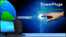 PowerPoint Template - a free interpretation of an internet connection via keyboard data streams. communication concept
