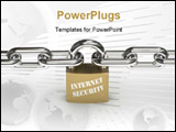 PowerPoint Template - Padlock that symbolizes internet security holding chain safely in place