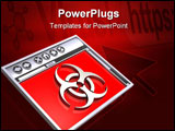 PowerPoint Template - d illustration of a silver biohazard symbol in the window of a simple internet browser on a white r