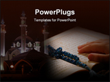 PowerPoint Template - Hand hold holy koran book & Worshiping ** Note: Slight blurriness, best at smaller sizes