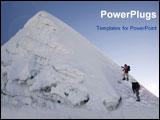 PowerPoint Template - two climbers about to summit island peak in nepal