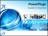 PowerPoint Template - Technology background with computer components and world