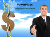 PowerPoint Template - a man beside hanging dollar symbol