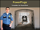 PowerPoint Template - a security guard in a jail block