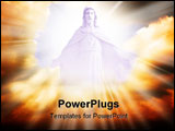 PowerPoint Template - Heaven religion concept - sun rays through the clouds