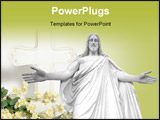 PowerPoint Template - White Marble Statute of Jesus with white background