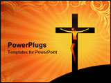 PowerPoint Template - Jesus Christ on a background of the sun and ornate