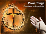 PowerPoint Template - Holy crown of thorns hanging on a grungy wall at Easter