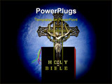 PowerPoint Template - Photo of Jesus on cross with bible spotlighted.