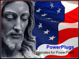 PowerPoint Template - Jesus on a flag background
