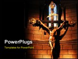 PowerPoint Template -  shrine of Jesus on the cross in the cathedral of St. Nicholas in Monaco burial place of the royal 