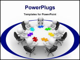 PowerPoint Template - Business people solving the jigsaw