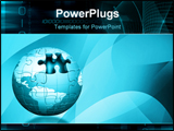 PowerPoint Template - 3D render of a jigsaw globe on an abstract background