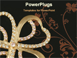 PowerPoint Template - golden brooch in a black background