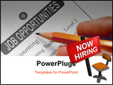 PowerPoint Template - Job Opportunity Classified Advertising with Human Hand Holding Yellow Pencil