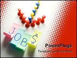 PowerPoint Template - conceptual image of arrow sign pointing to a word JOBS