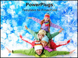 PowerPoint Template - Happy family members lying with their arms stretched