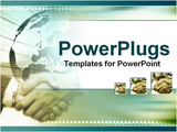 PowerPoint Template - handshake with globe and dots