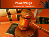 PowerPoint Template - Judges gavel on a pile of law books
