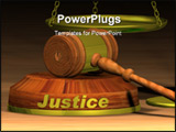 PowerPoint Template - Law concept with gavel and scales of justice