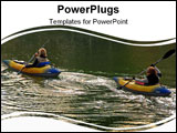 PowerPoint Template - two women kayaking on a lake at sunset.