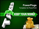 PowerPoint Template - The word Taxes and Keep Your Money jumping over it on an arrow
