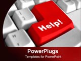 PowerPoint Template - "A red button on a keyboard with the words ""Help!"