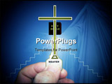 PowerPoint Template - Photo of a key in hand with steps, cross, and bible spotlighted.
