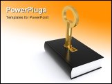 PowerPoint Template - Key to knowledge book isolated on a white background