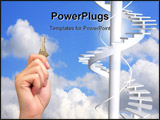 PowerPoint Template - A photo of a woman holding a key in the sunlight. Many metaphorical uses.