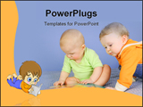 PowerPoint Template - little boys play with children book, A little boy amused to reading an amazing book!