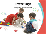 PowerPoint Template - Little Boys And Girl Are Play The Game