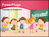 PowerPoint Template - illustration of a kids entering in classroom