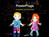 PowerPoint Template - education - kids at school writing on the blackboard
