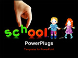 PowerPoint Template - back to school. colorful lettering on black background