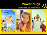 PowerPoint Template - This yellow and black template with three girls is good for presentations on kids, children, etc
