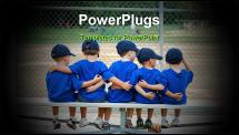 PowerPoint Template - five little boys put their arms around each other while waiting for their baseball game to start
