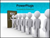 PowerPoint Template - 3d people in line waiting for job interview
