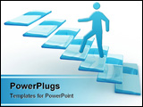 PowerPoint Template - Illustration of the transparent ladder going upwards