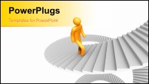 PowerPoint Template - 3d rendered image on white background: Ladder of Success